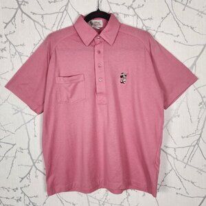 Disney Fashions Vintage Pink Mickey Mouse Cotton Blend Polo Shirt